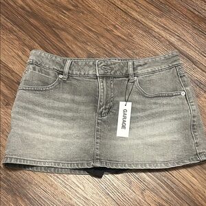 Garage Stonewashed Gray Mini Skirt